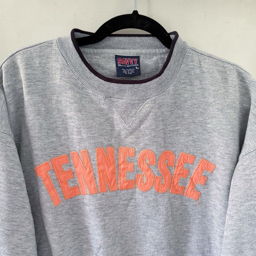 Vtg University of Tennessee Vols Volunteers Gray Sweatshirt Pullover Crewneck L